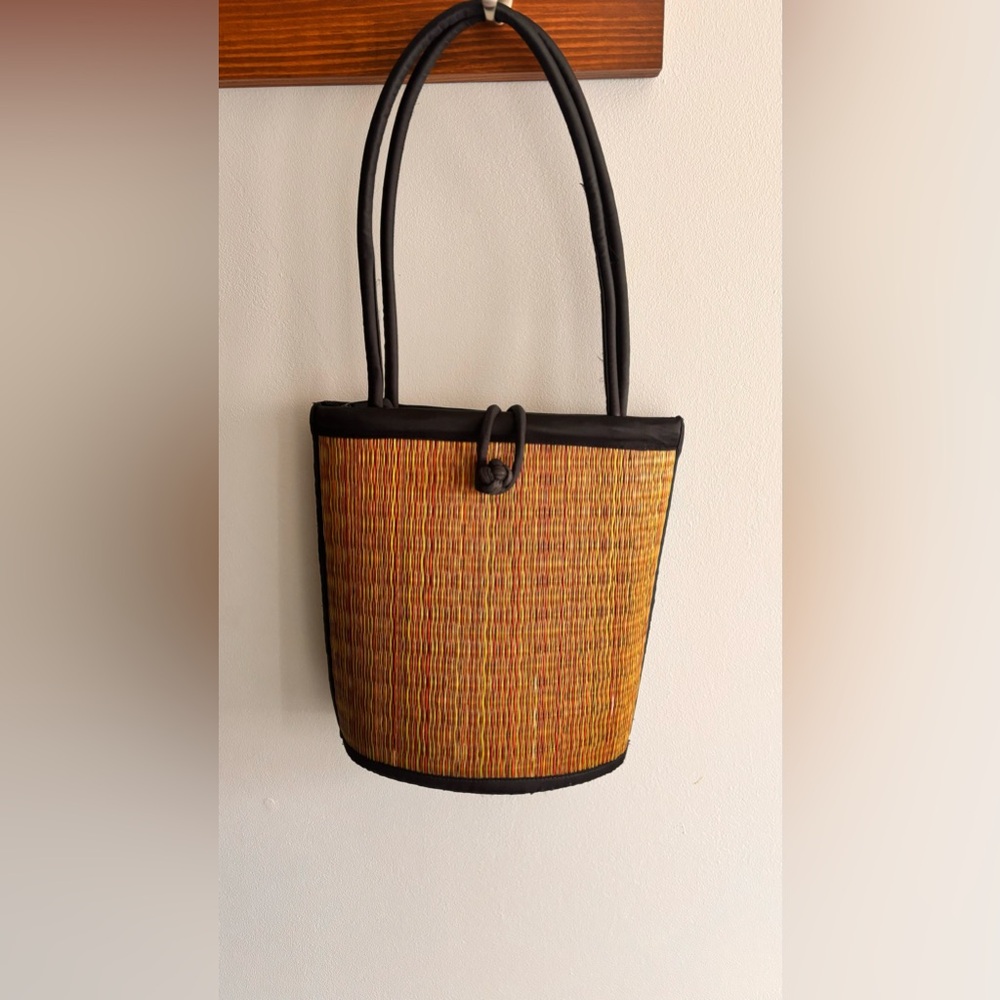 Baskets of Cambodia Petite Curved Avi Basket Purse